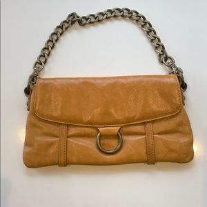 Hobo International Brown Leather Clutch w/Chain